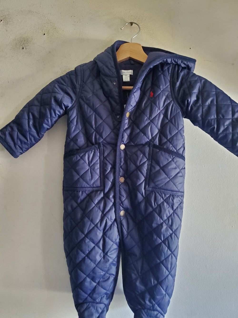 Ralph Lauren Navy Quilted Infant Snowsuit